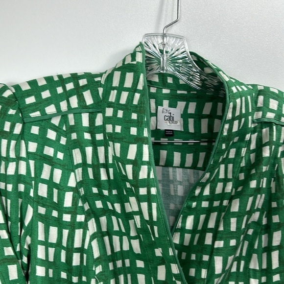 CAbi Circuit green white plaid linen jacket size medium - Picture 11 of 11